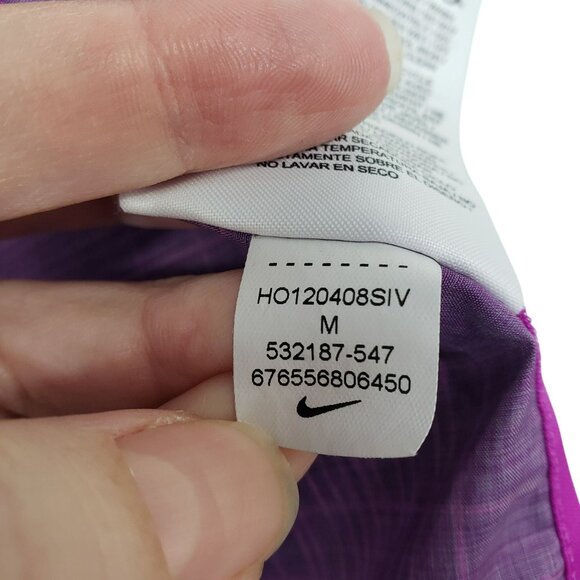 Nike Phenom Vapor Purple Plaid Hooded Lightweight Windbreaker Running Jacket - Picture 10 of 12
